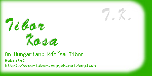 tibor kosa business card